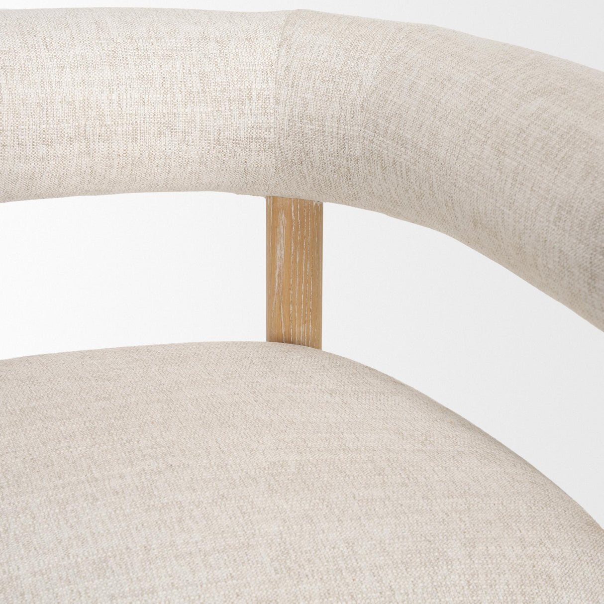 Mercana Gianna Open Back Light Brown Wood w/ Oatmeal Fabric Accent Chair