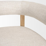 Mercana Gianna Open Back Light Brown Wood w/ Oatmeal Fabric Accent Chair