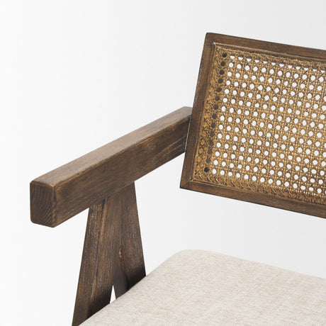 Mercana Indie Medium Brown Wood w/ Cane Bar Stool