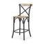 Mercana Etienne Light Brown Wood w/ Iron Metal Counter Stool