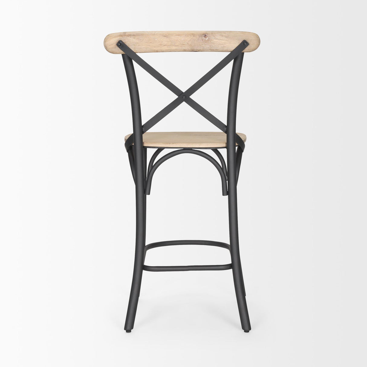 Mercana Etienne Light Brown Wood w/ Iron Metal Counter Stool