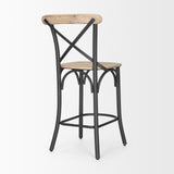 Mercana Etienne Light Brown Wood w/ Iron Metal Counter Stool
