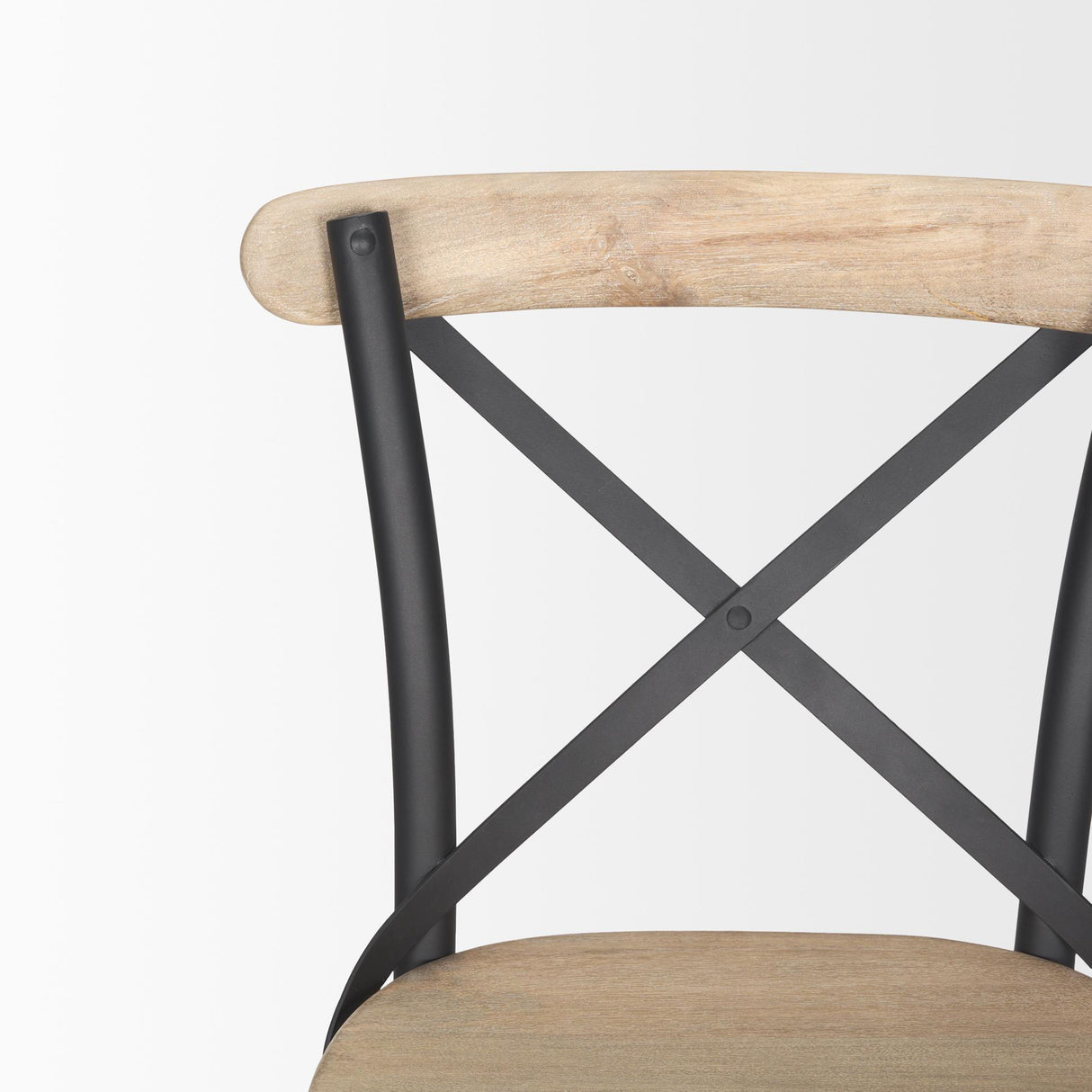 Mercana Etienne Light Brown Wood w/ Iron Metal Counter Stool