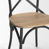 Mercana Etienne Light Brown Wood w/ Iron Metal Dining Chair