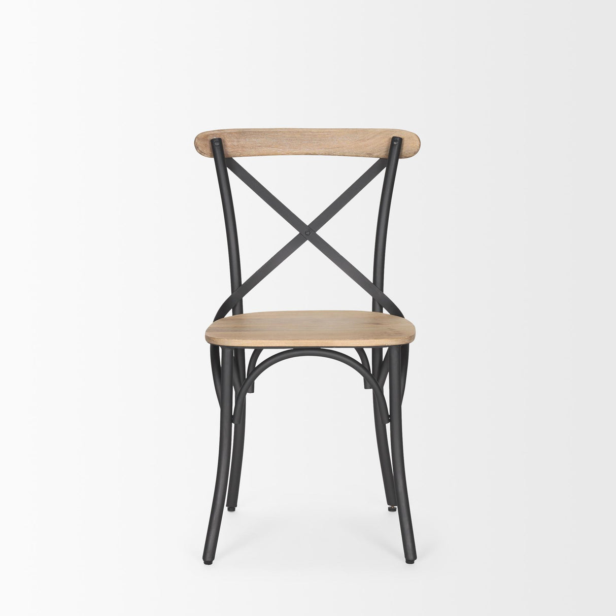 Mercana Etienne Light Brown Wood w/ Iron Metal Dining Chair