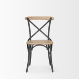 Mercana Etienne Light Brown Wood w/ Iron Metal Dining Chair