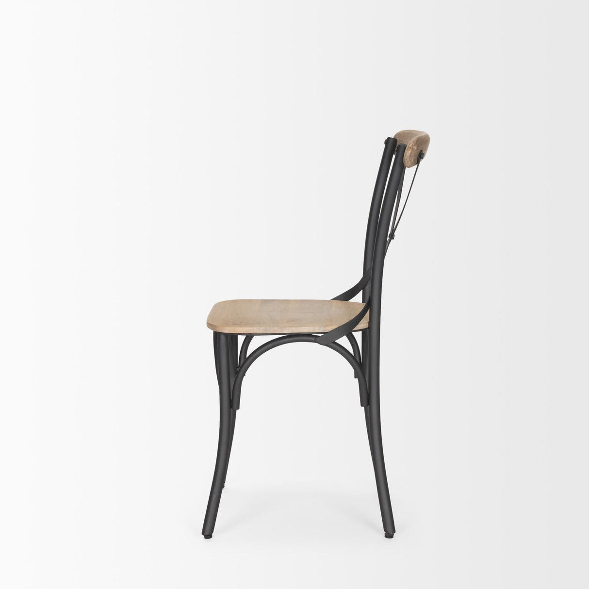 Mercana Etienne Light Brown Wood w/ Iron Metal Dining Chair