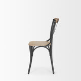 Mercana Etienne Light Brown Wood w/ Iron Metal Dining Chair