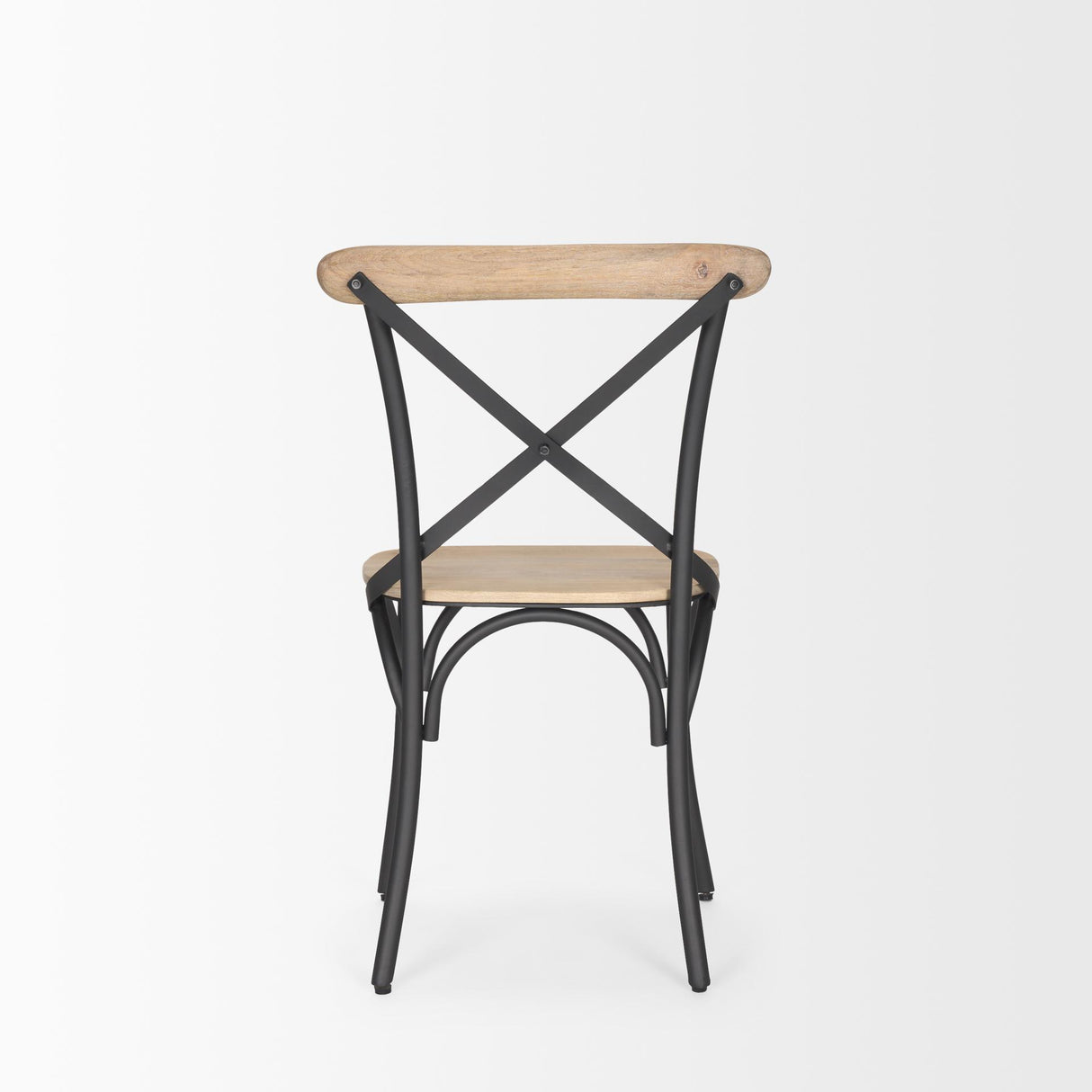Mercana Etienne Light Brown Wood w/ Iron Metal Dining Chair