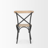 Mercana Etienne Light Brown Wood w/ Iron Metal Dining Chair