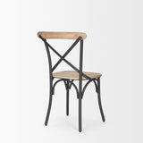 Mercana Etienne Light Brown Wood w/ Iron Metal Dining Chair