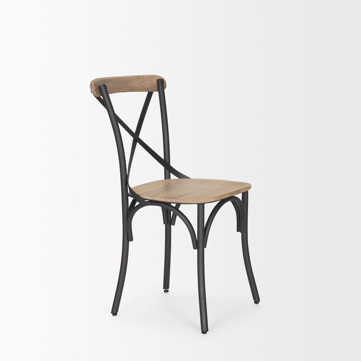 Mercana Etienne Light Brown Wood w/ Iron Metal Dining Chair