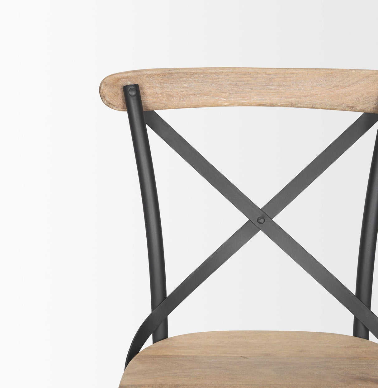 Mercana Etienne Light Brown Wood w/ Iron Metal Dining Chair
