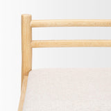 Mercana Sam Counter Stool W/ Light Brown Wood Frame and Beige Upholstered Seat