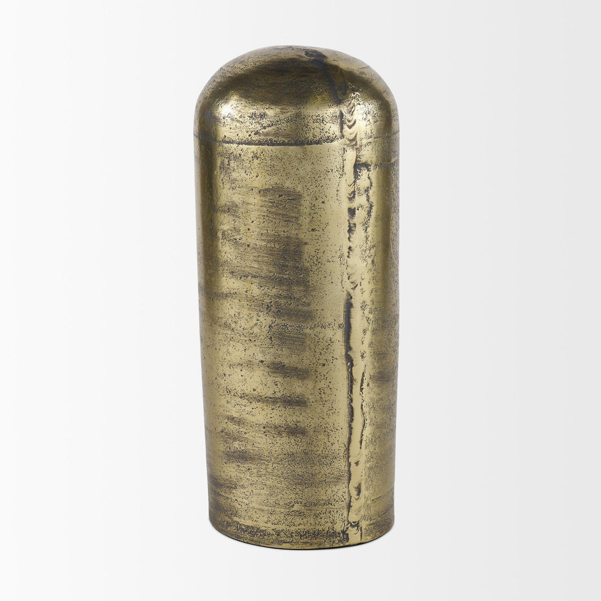 Mercana Quonset Extra Tall Brass Finished Aluminum Metal Pillar Object