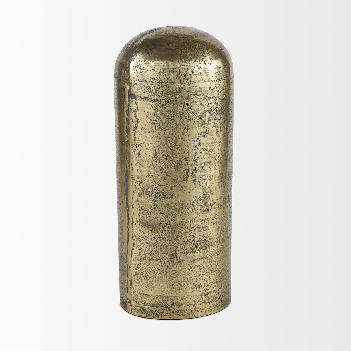 Mercana Quonset Extra Tall Brass Finished Aluminum Metal Pillar Object