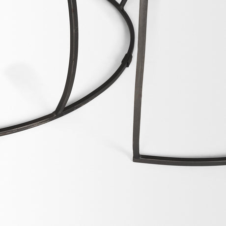 Mercana Clapp Round Light Brown W/ White Wash Wood and Silver Metal Nesting Coffee Tables (Set of 2)