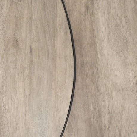 Mercana Clapp Round Light Brown W/ White Wash Wood and Silver Metal Nesting Coffee Tables (Set of 2)