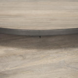 Mercana Clapp Round Light Brown W/ White Wash Wood and Silver Metal Nesting Coffee Tables (Set of 2)