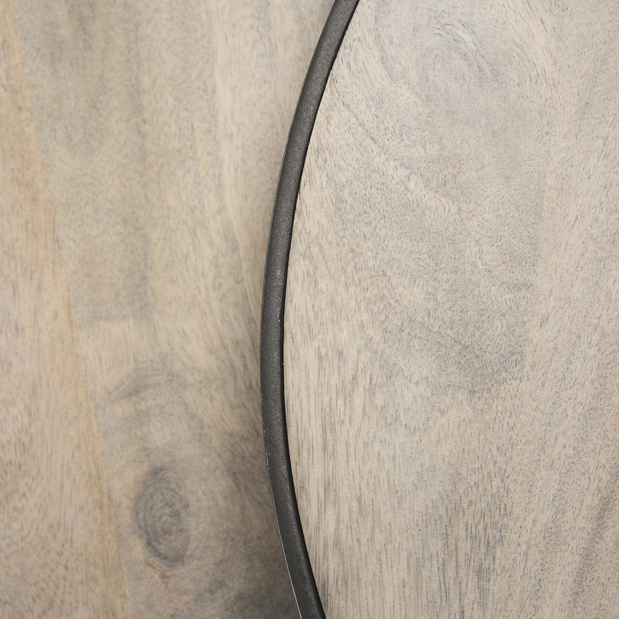 Mercana Clapp Round Light Brown W/ White Wash Wood and Silver Metal Nesting Accent Tables (Set of 2)