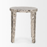 Mercana Randy Textured Silver Nickel Cast Aluminum Metal Accent Table