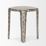 Mercana Randy Textured Silver Nickel Cast Aluminum Metal Accent Table