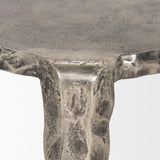 Mercana Randy Textured Silver Nickel Cast Aluminum Metal Accent Table