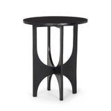 Mercana Sobi Textured Matte Black Round Metal Accent Table