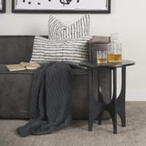 Mercana Sobi Textured Matte Black Round Metal Accent Table