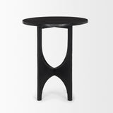 Mercana Sobi Textured Matte Black Round Metal Accent Table
