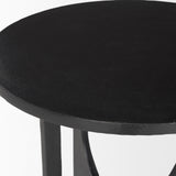 Mercana Sobi Textured Matte Black Round Metal Accent Table