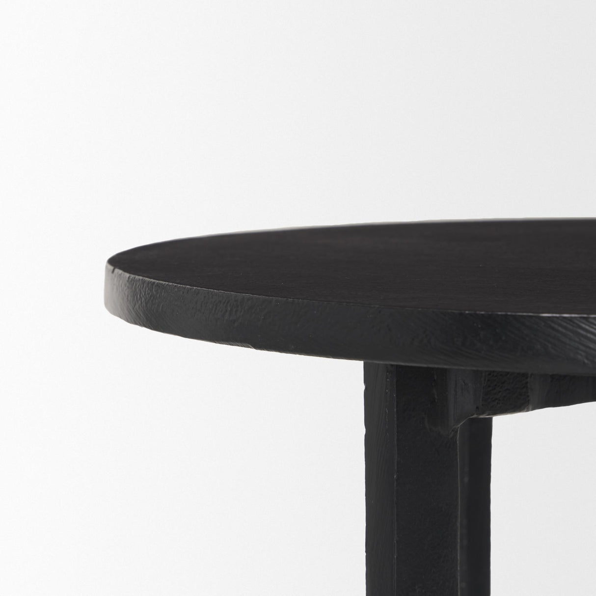Mercana Sobi Textured Matte Black Round Metal Accent Table