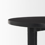 Mercana Sobi Textured Matte Black Round Metal Accent Table