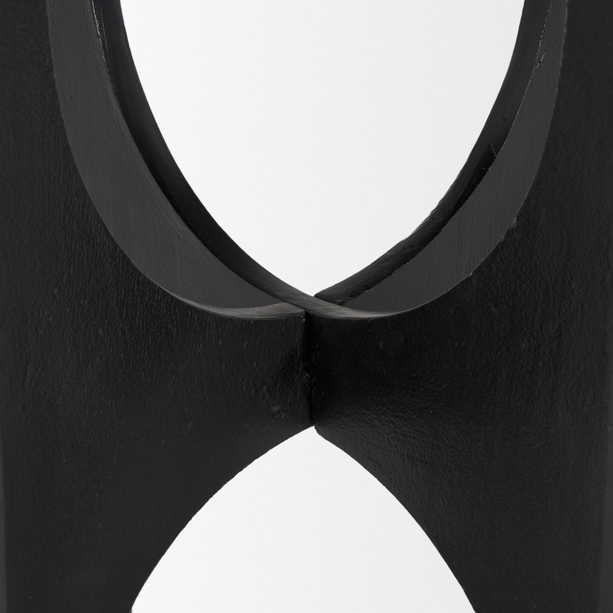 Mercana Sobi Textured Matte Black Round Metal Accent Table