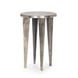 Mercana Maggie Textured Silver Nickel Cast Aluminum Metal Accent Table