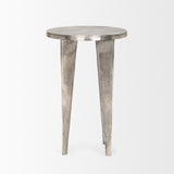 Mercana Maggie Textured Silver Nickel Cast Aluminum Metal Accent Table