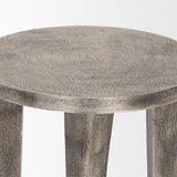 Mercana Maggie Textured Silver Nickel Cast Aluminum Metal Accent Table