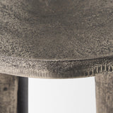 Mercana Maggie Textured Silver Nickel Cast Aluminum Metal Accent Table