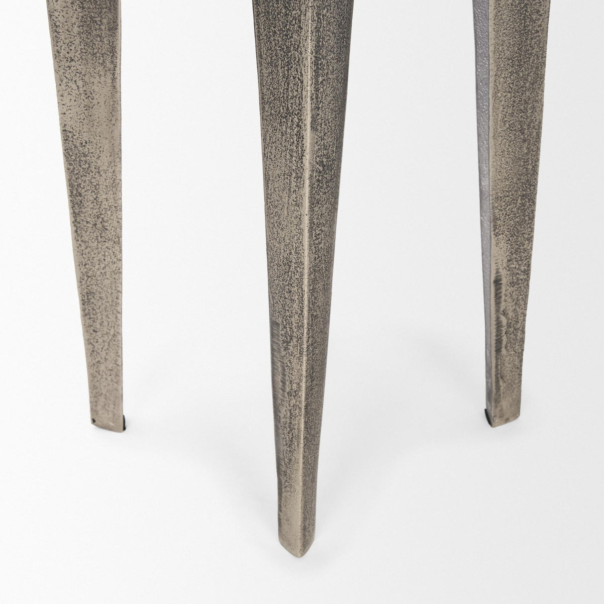 Mercana Maggie Textured Silver Nickel Cast Aluminum Metal Accent Table