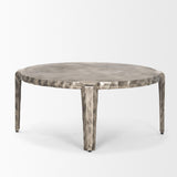 Mercana Randy Silver Nickel Cast Aluminum Metal Coffee Table
