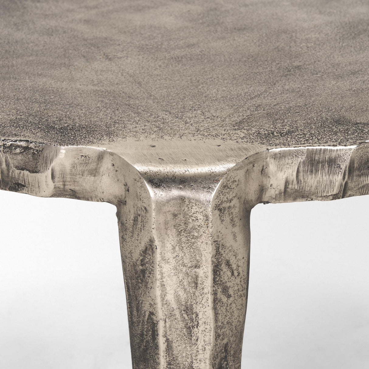 Mercana Randy Silver Nickel Cast Aluminum Metal Coffee Table