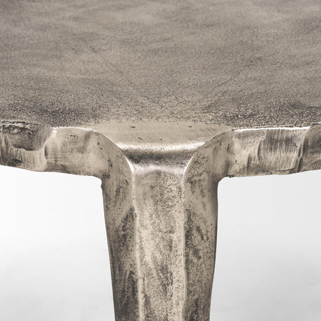 Mercana Randy Silver Nickel Cast Aluminum Metal Coffee Table
