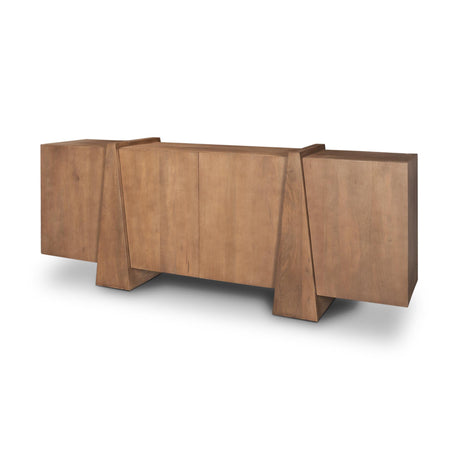 Mercana Eula Medium Brown Wood 4-Door Sideboard
