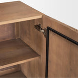 Mercana Eula Medium Brown Wood 4-Door Sideboard