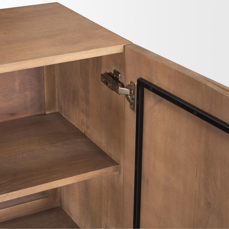 Mercana Eula Medium Brown Wood 4-Door Sideboard