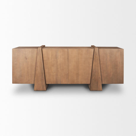 Mercana Eula Medium Brown Wood 4-Door Sideboard