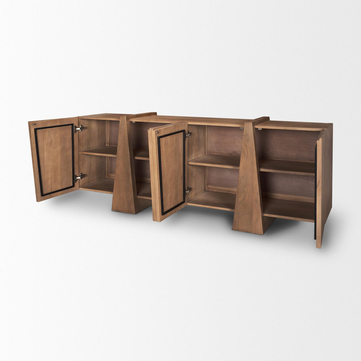 Mercana Eula Medium Brown Wood 4-Door Sideboard