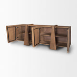 Mercana Eula Medium Brown Wood 4-Door Sideboard