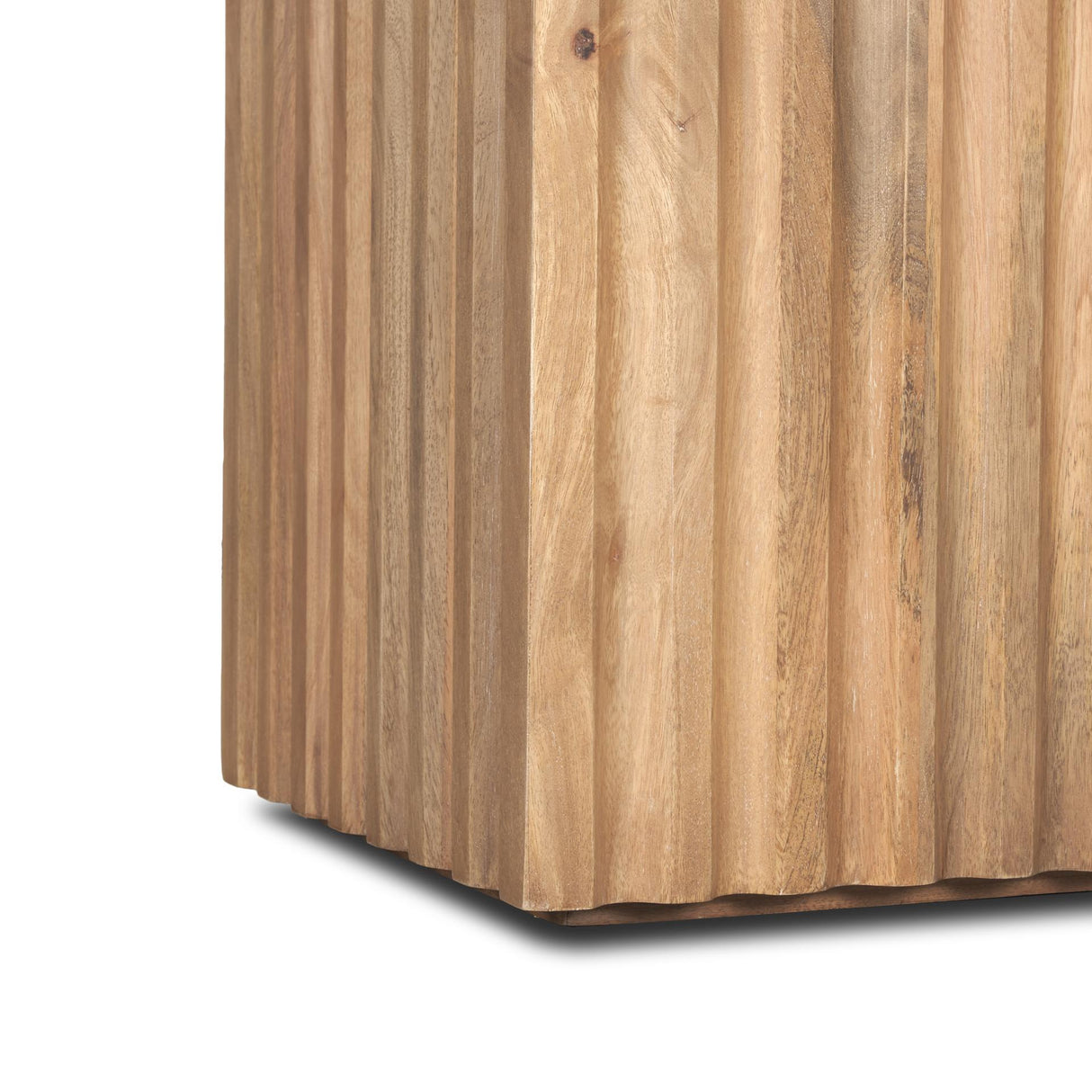 Mercana June Light Brown Wood w/ Fluting Square Side Table