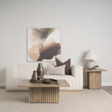 Mercana June Light Brown Wood w/ Fluting Square Side Table